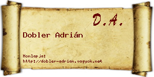 Dobler Adrián névjegykártya
